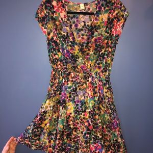 Fun asymmetrical hem silk dress size petite M